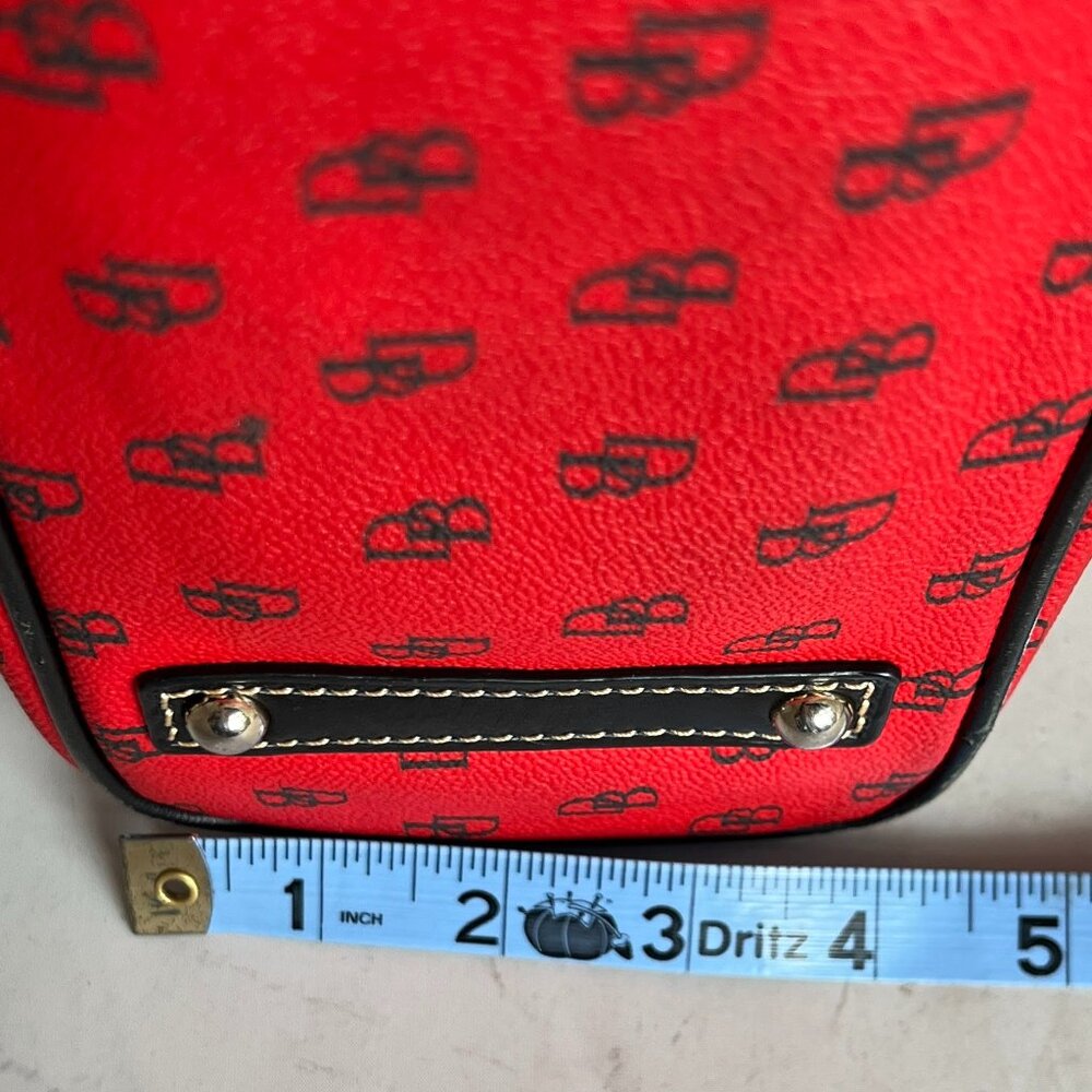 Dooney & Bourke Gretta Red Black Small Leisure Shopper Tote - Picture 13 of 15